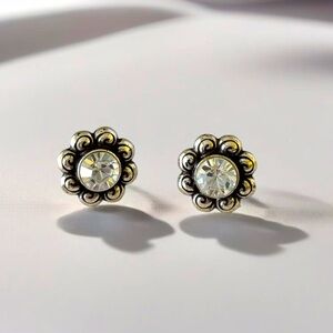 Brighton Vintage Crystal Earrings. Silver plated